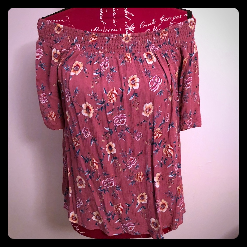 Pink Rose off the shoulder blouse!